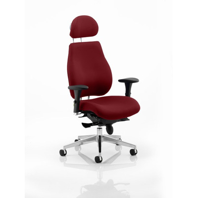 Chiro Plus 'Ergo' Posture Chair with Arms and Headrest Ginseng Chilli