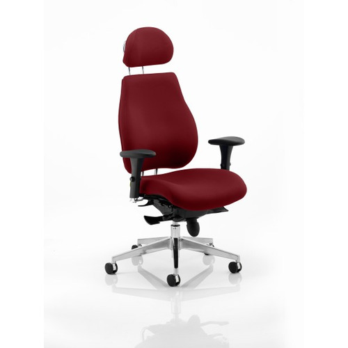 Chiro Plus 'Ergo' Posture Chair with Arms and Headrest Ginseng Chilli