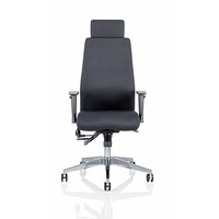 Image of Onyx Posture Chair with Headrest Black Fabric