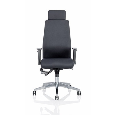 Onyx Posture Chair with Headrest Black Fabric