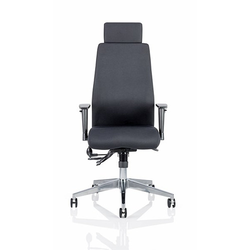 Onyx Posture Chair with Headrest Black Fabric