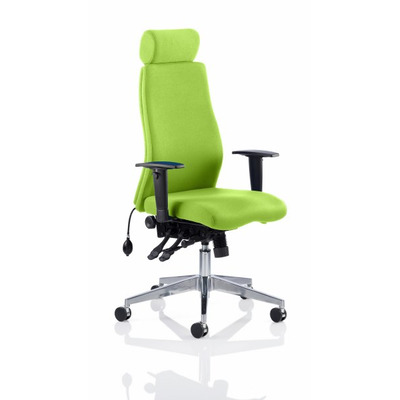 Onyx Posture Chair with Headrest Myrrh Green Fabric