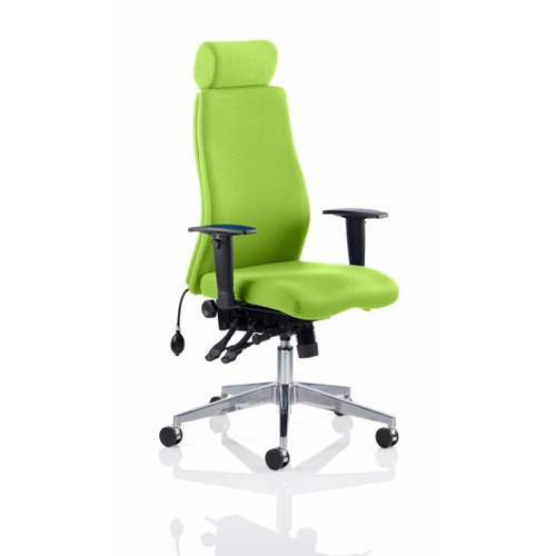 Onyx Posture Chair with Headrest Myrrh Green Fabric