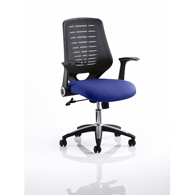 Relay Mesh Back Task Chair Stevia Blue Seat Black Back