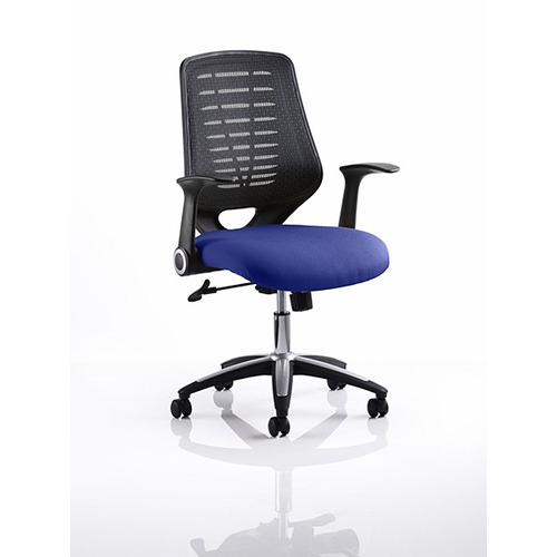 Relay Mesh Back Task Chair Stevia Blue Seat Black Back
