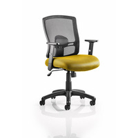 Image of Portland Mesh Back Task Chair Senna Yelllow fabric seat