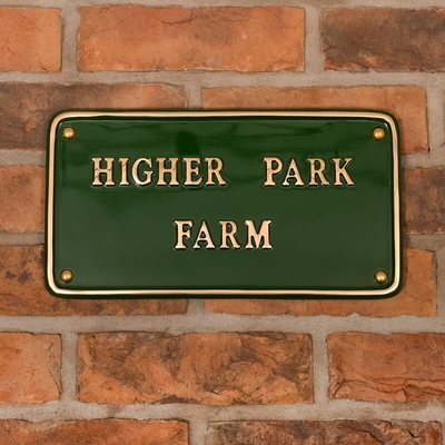Brass Rectangle House Sign - 30 x 17.5cm