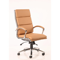 Image of Classic Executive Leather Chair Tan High Back