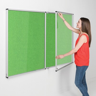 Eco-Colour Resist-a-Flame Tamperproof Noticeboard 1200 x 1800mm APPLE GREEN
