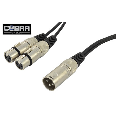 XLR(M) To 2 XLR(F) 1.5m