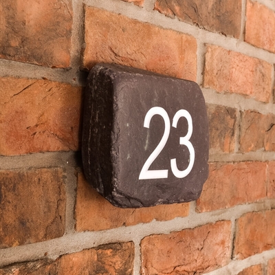 Slate paddlestone number sign - small