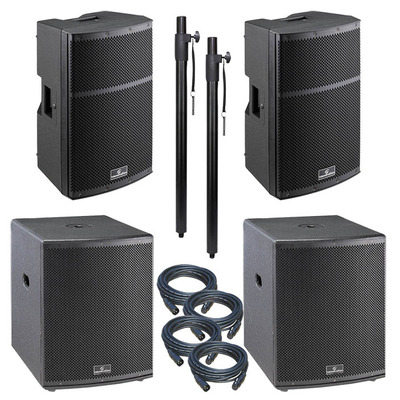 Large 4400 Watt Active PA System 2x 12