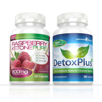 Image of Raspberry Ketone Pure 600mg & DetoxPlus Cleanse Combo Pack - 1 Month Supply