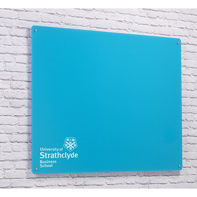 Magnetic Glass Board with your Logo 600 x 450mm Sky