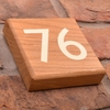 Image of Solid Oak House Number Square