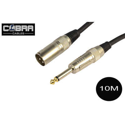 Cobra 1/4" Mono Jack to Male XLR Leads 10 Metres