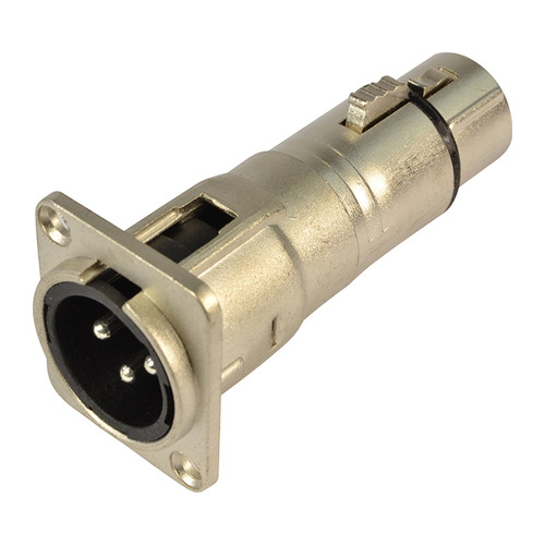 Through Panel Connector - Male Panel XLR to Female XLR Rear Connection