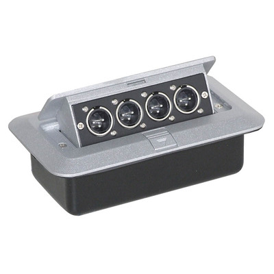 Flip-Up Floor Connector Panel 4 x XLR Male