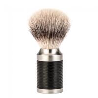 Image of Muhle Rocca Synthetic Shaving Brush with Stainless Steel Black Handle