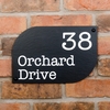 Image of Rustic Slate Curved House Sign - 30 x 20cm