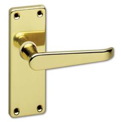 ASEC URBAN Classic Victorian Plate Mounted Lever Furniture - Short Backplate - Polished Nickel (Visi)
