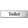 Image of ASEC Toilet 200mm x 50mm Metal Strip Self Adhesive Sign Chrome - Chrome Effect