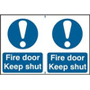 Image of ASEC Fire Door Keep Shut 200mm x 300mm PVC Self Adhesive Sign - 6 Per Sheet