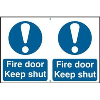 ASEC Fire Door Keep Shut 200mm x 300mm PVC Self Adhesive Sign - 6 Per Sheet