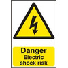 Image of ASEC Danger Electric Shock Risk 200mm x 300mm PVC Self Adhesive Sign - 1 Per Sheet