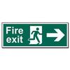 Image of ASEC Fire Exit Arrow Direction Sign 400mm x 150mm - Down