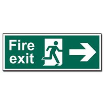 ASEC Fire Exit Arrow Direction Sign 400mm x 150mm - Right