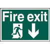 Image of ASEC Fire Exit 200mm x 300mm PVC Self Adhesive Sign - Front