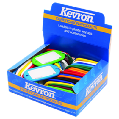 KEVRON ID10 Jumbo Key Tags Tub of 40 Assorted Colours - Assorted Colours x 40