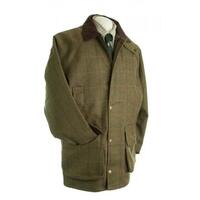 Beaver Mens Green Checked Tweed Shooting Country Coat - S