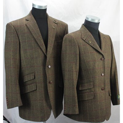 Hunter Outdoor Men’s Bark Classic Tweed Tailored Jacket / Blazer - Dark Tan XS