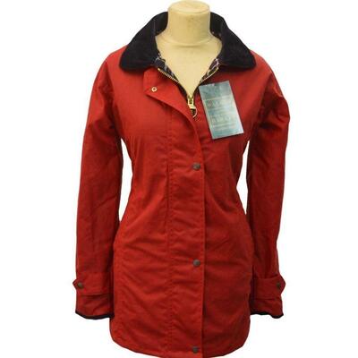 Walker & Hawkes Ladies’ Red Country Wax Waterproof Coat / Jacket - XS
