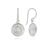 Image of Signature Dish Drop Earrings - Silver