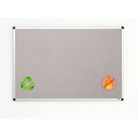 Image of Eco-Sound Aluminium Framed Blazemaster Noticeboard 1500 x 1200mm Light Grey