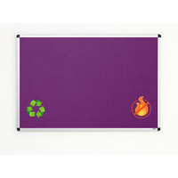 Image of Eco-Sound Aluminium Framed Blazemaster Noticeboard 1500 x 1200mm Purple