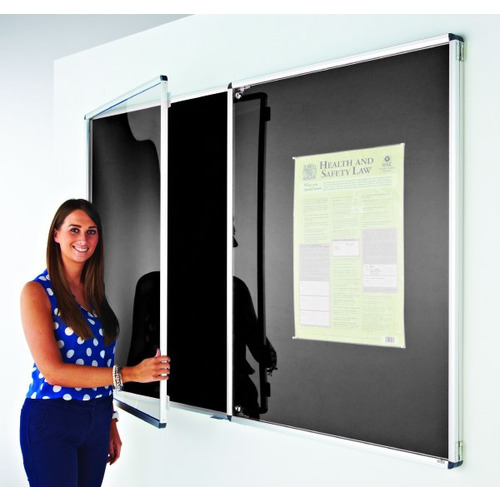 Eco-Sound Tamperproof Blazemaster Noticeboard 1800x 1200mm Black