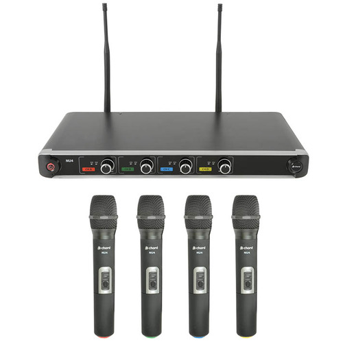 Quad UHF Handheld Wireless Mic Systems