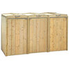Image of Premium FSC&#174; Certified Wooden Triple Bin Store with Recycling Unit