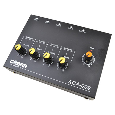 4 Channel Audio Line Mixer - Sub Mixer Supplied With Power Supply