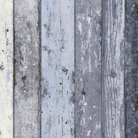 Image of Distressed Wood Panel Wallpaper Blue AS Creation 8550-60
