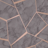 Image of Fractal Geometric Marble Wallpaper Charcoal Grey and Copper - Fine Decor FD42266