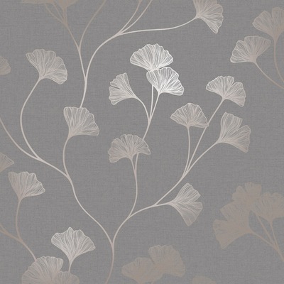 Glistening Ginkgo Wallpaper Grey / Rose Gold Holden 12702
