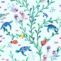 Image of Over the Rainbow Under the Sea Wallpaper Light Teal Holden 90941