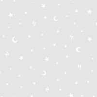Image of Over the Rainbow Stars and Moons Glow in the Dark Wallpaper Grey Holden 90980