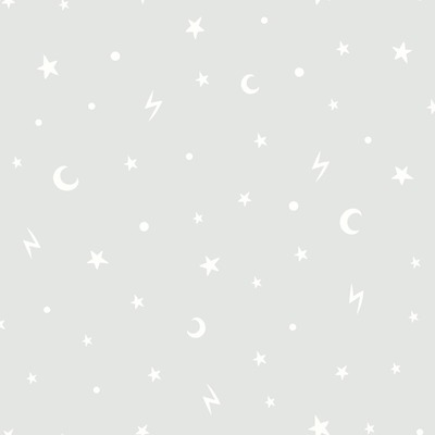 Over the Rainbow Stars and Moons Glow in the Dark Wallpaper Grey Holden 90980