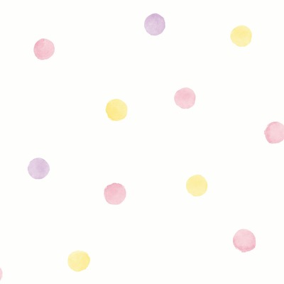 Over the Rainbow Watercolour Polka Dots Wallpaper Pink / Yellow Holden 91000